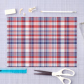 Rot, Weiß, Blau Preppy Madras Kariert Seidenpapier (Handwerk)