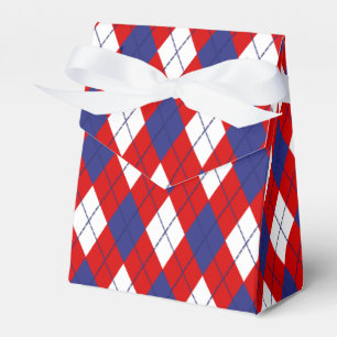 Rot, Weiß, Blau Raute 1-FAVOR BOX Zelt Geschenkschachtel
