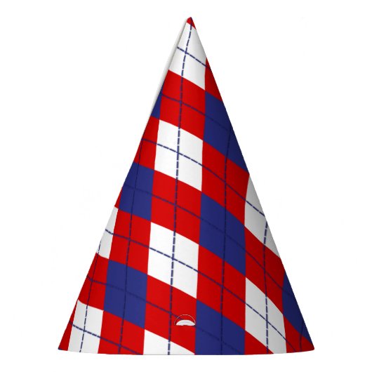 Rot, Weiß, Blau Raute 1-PAPIERHÜTTE FÜR PARTY Partyhütchen (Links)