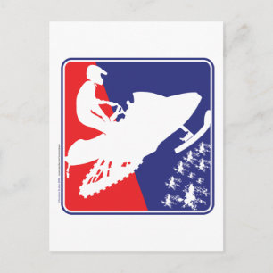 Rot-Weiß-Blau-Schlitten-Zazzle Postkarte