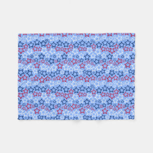 Rot, Weiß & Blau Sterne Fleece-Decke Fleecedecke