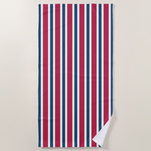 Rot Weiß Blau Strandtuch Geschenk (Vorderseite)