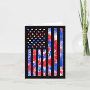 Rot Weiß Blau Tie Dye Amerikanische Flagge Vintage Karte