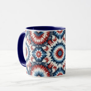 Rot, Weiß & Blau Tie-Dye Tasse