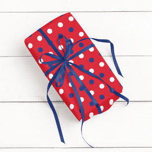 Rot Weiß Blau Trikolore Punkte Geschenkpapier
