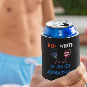 Rot Weiß Blau Trinken 4. Juli Dosenkühler