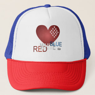 Rot, Weiß, Blau Truckerkappe