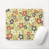 Rot, Weiß, Blau und Grün Blume Gelb Mousepad (Mit Mouse)