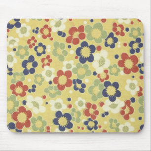Rot, Weiß, Blau und Grün Blume Gelb Mousepad