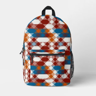 rot weiß blau und orange geometrisch bedruckter rucksack