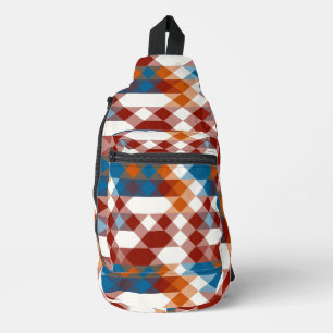 rot weiß blau und orange geometrisch crossbody bag