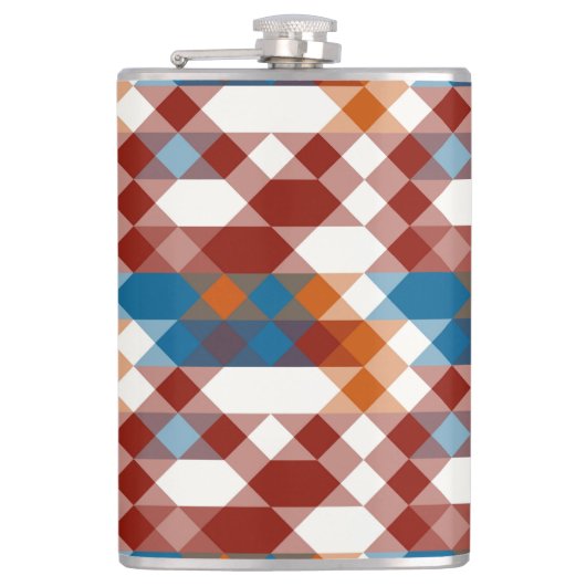 rot weiß blau und orange geometrisch flachmann (Vorderseite)