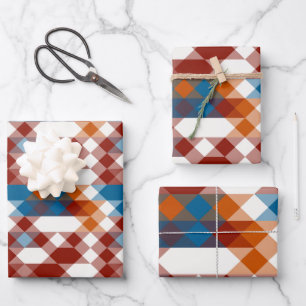 rot weiß blau und orange geometrisch geschenkpapier set