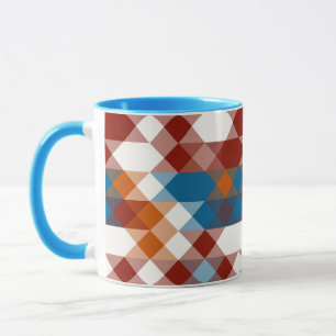 rot weiß blau und orange geometrisch tasse