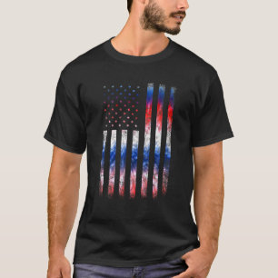 Rot Weiß Blau Vintage Amerikanisches Flagge Tie Dy T-Shirt