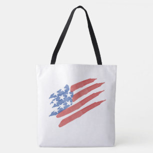 Rot-Weiß-Blau-Wasserfarbe-Amerikanische-Flagge Tasche