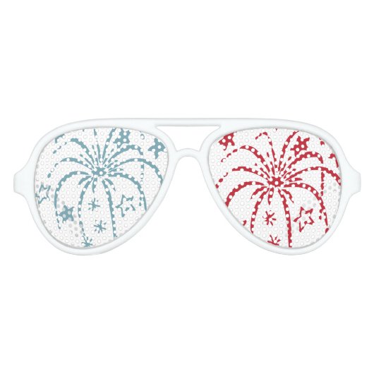 Rot-weiß-blaue Feuerwerk Party Sonnenbrille (Vorderseite)