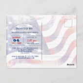 Rot, Weiß, Blaue Flagge 4. Juli Party Einladung Postkarte (Rückseite)
