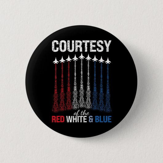Rot-weiß-blaue Flagge der USA Kampfjets 4. Juli Button (Vorderseite)