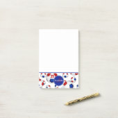 Rot-weiß-blaue Fußball-Bälle Mädchensport Post-it Klebezettel (Auf Schreibtisch)