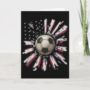 Rot-weiß-blaue Fußball-Byll-Explosion Grunge-Straß Karte