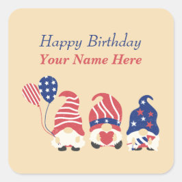 Rot, Weiß, Blaue Gnomen Quadratischer Aufkleber