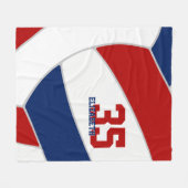 Rot-weiß-blaue Jungen oder Mädchen Sportvolleyball Fleecedecke (Vorderseite (Horizontal))