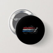 Rot-weiß-blaue Kampfjets mit Feuerwerk 4. Button (Vorne & Hinten)