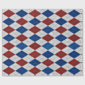 Rot, Weiß, Blaue Raute 4. Juli Glitzer Geschenkpapier (Flach)