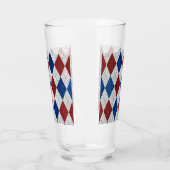 Rot, Weiß, Blaue Raute 4. Juli Glitzer Glas (Links)