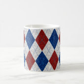 Rot, Weiß, Blaue Raute 4. Juli Glitzer Kaffeetasse (Mittel)
