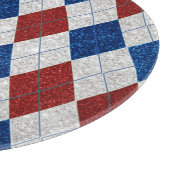Rot, Weiß, Blaue Raute 4. Juli Glitzer Schneidebrett (Ecke)