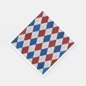 Rot, Weiß, Blaue Raute 4. Juli Glitzer Serviette (Ecke)