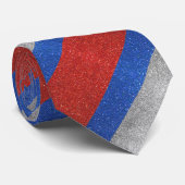 Rot-weiß-blaue Streifen Glitzer Beruflich Krawatte (Gerollt)
