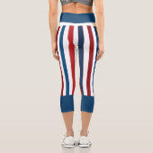 Rot, Weiß, Blaue Streifen, Hochwaiste Capris (Rückseite)