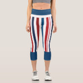 Rot, Weiß, Blaue Streifen, Hochwaiste Capris (Vorderseite)
