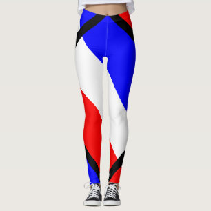 Rot, weiß, blaue Streifen Leggings