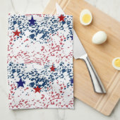 Rot-weiß-blaue Wellen mit Sternen Geschirrtuch (Viertel Falte)