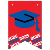 Rot, Weiß Blauer Abschluss Hängebanner Wimpelkette (Erste Fahne)