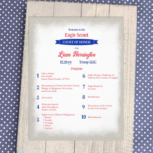 Rot-Weiß-Blauer Adler-Ehrenhof-Programm Flyer
