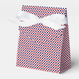 Rot, Weiß, Blauer Gingham-GASTGESCHENK BOX, Zelt Geschenkschachtel