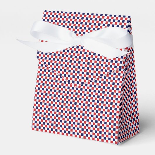Rot, Weiß, Blauer Gingham-GASTGESCHENK BOX, Zelt Geschenkschachtel (Vorderseite)