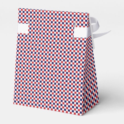 Rot, Weiß, Blauer Gingham-GASTGESCHENK BOX, Zelt Geschenkschachtel (Rückseite)