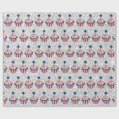 Rot, Weiß, Blauer Juli 4 Glitzer Cupcake Geschenkpapier (Flach)