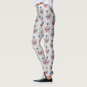 Rot, Weiß, Blauer Juli 4 Glitzer Cupcake Leggings (Links)