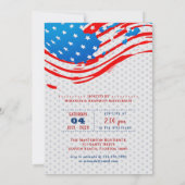 Rot, Weiß, Blauer Onkel Sam 4. Juli Party Einladung (Rückseite)