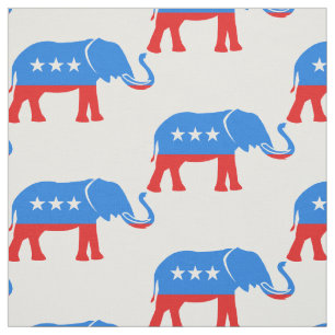 Rot-Weiß-Blauer Republikaner Elefant Patriotic Stoff