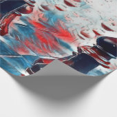 Rot, Weiß, Blauer Schach, König, Königin, Bischof Geschenkpapier (Ecke)