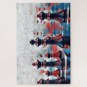 Rot, Weiß, Blauer Schach, König, Königin, Bischof Puzzle (Vertikal)