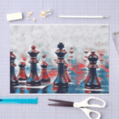 Rot, Weiß, Blauer Schach, König, Königin, Bischof Seidenpapier (Handwerk)